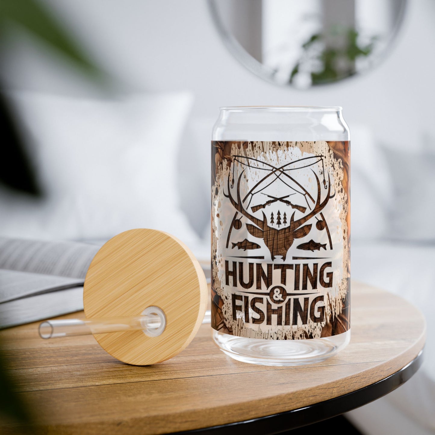 Tumbler en verre avec couvercle et paille (16 oz)