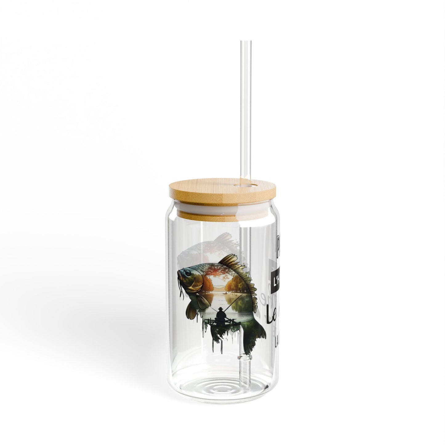 Tumbler en verre avec couvercle et paille (16 oz)