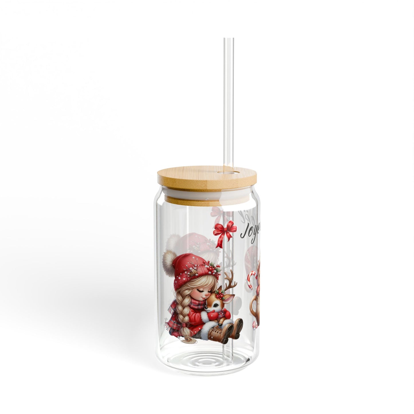 Tumbler en verre avec couvercle et paille (16 oz)