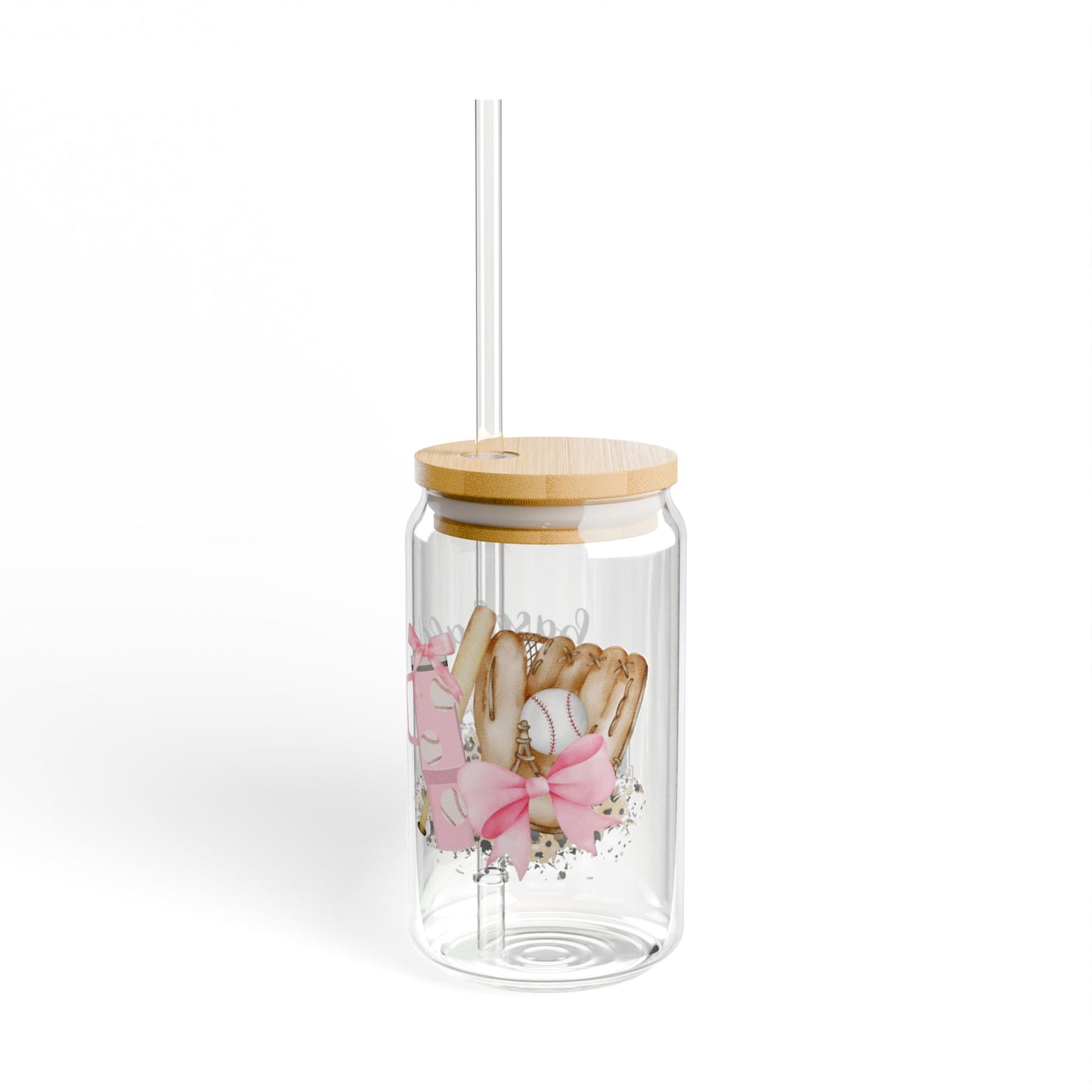 Tumbler en verre couvercle et paille (16 oz)