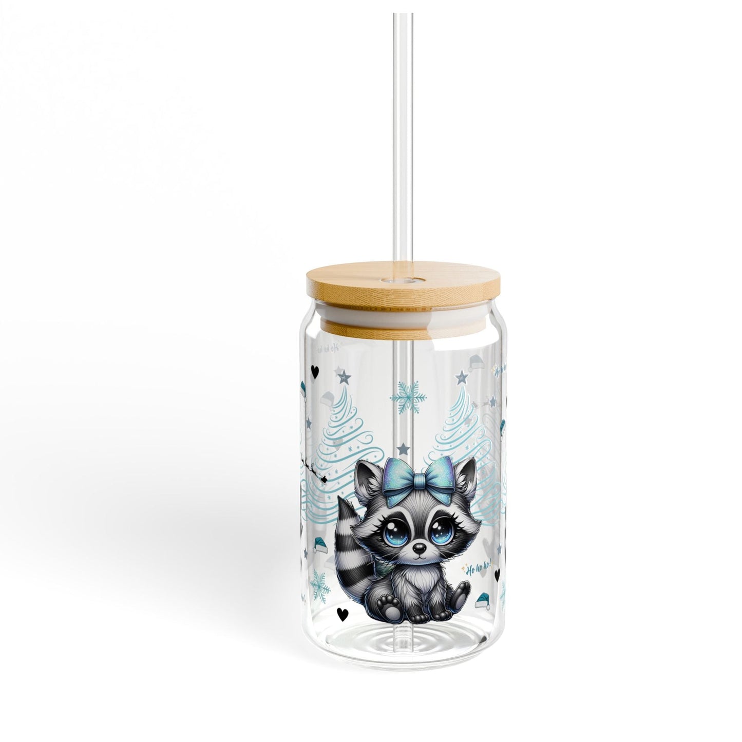 Tumbler en verre avec couvercle et paille (16 oz)